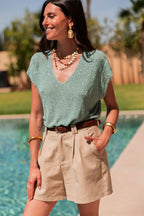 JUDY Vert Sauge - Top Lurex