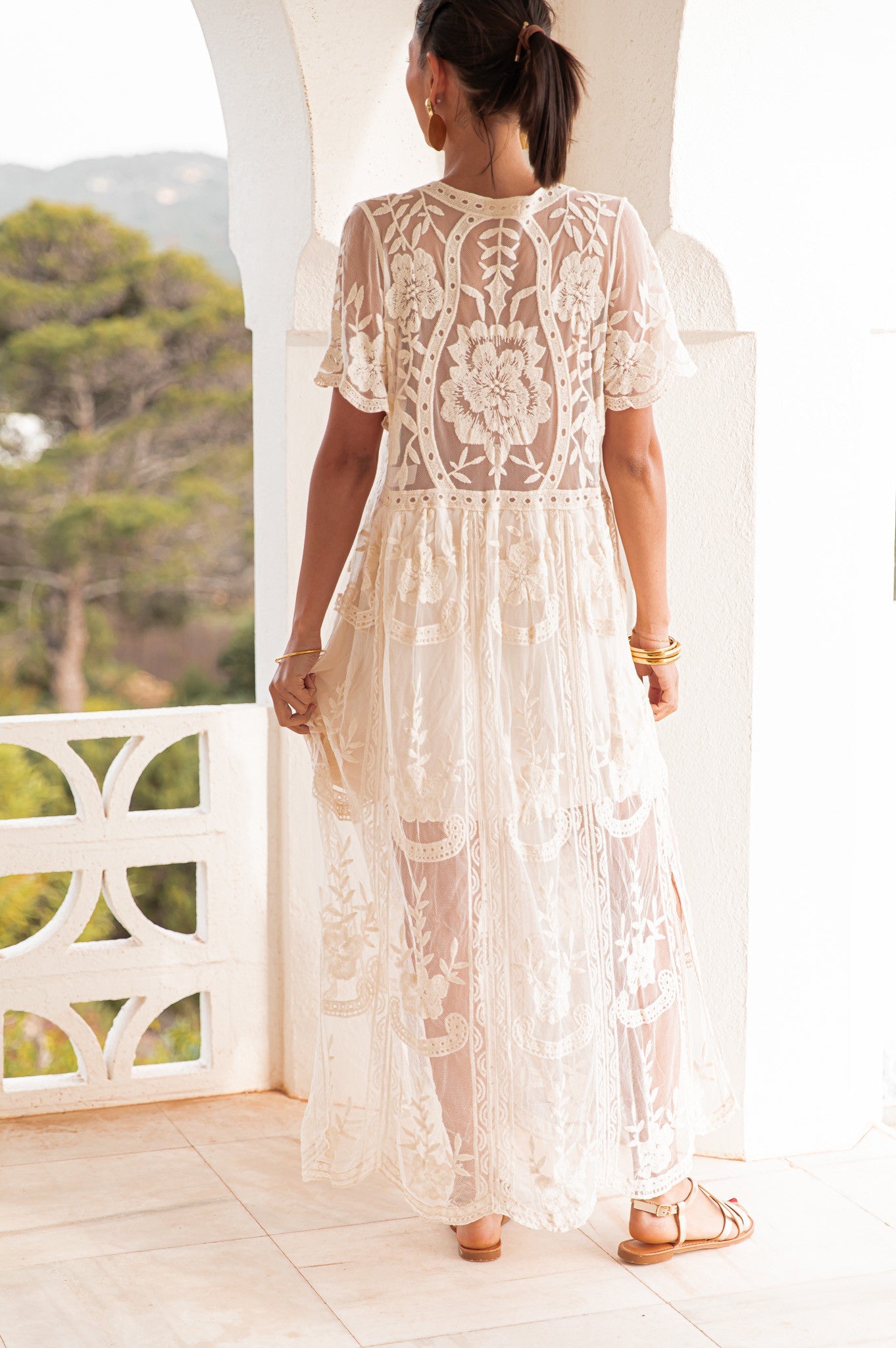 JULIETTE Beige - Robe Dentelle