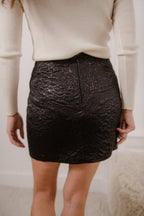 Jupe Carla Jacquard Noir - Black - Plume Paris - The Bradery