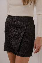 Jupe Carla Jacquard Noir - Black - Plume Paris - The Bradery