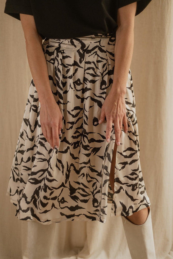 Jupe Carrie Moonbeam - Noir Et Blanc - Plume Paris - The Bradery