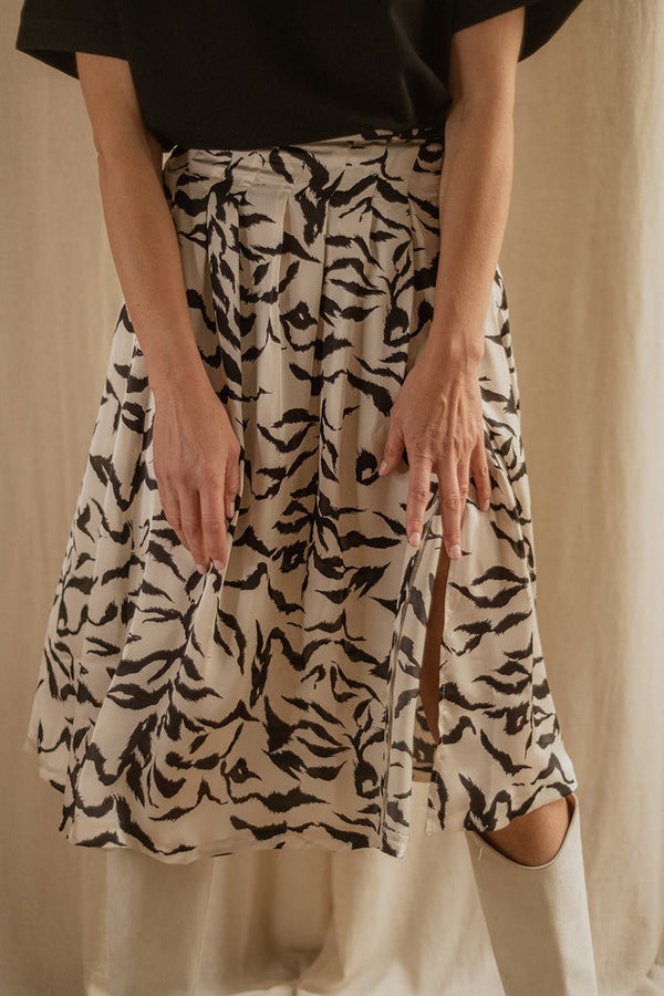Jupe Carrie Moonbeam - Noir Et Blanc - Plume Paris - The Bradery