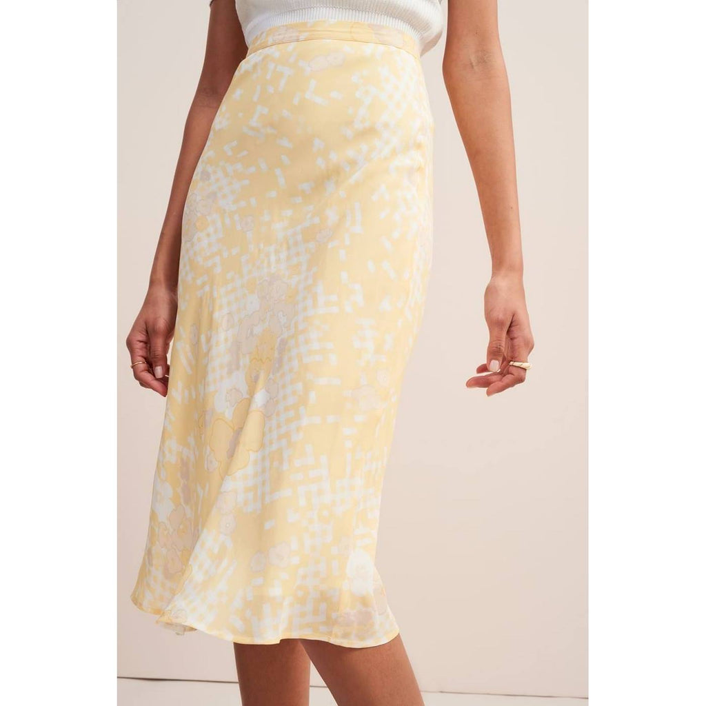 Jupe Carrie - Vichy Fleuri Paille - Rouje - The Bradery