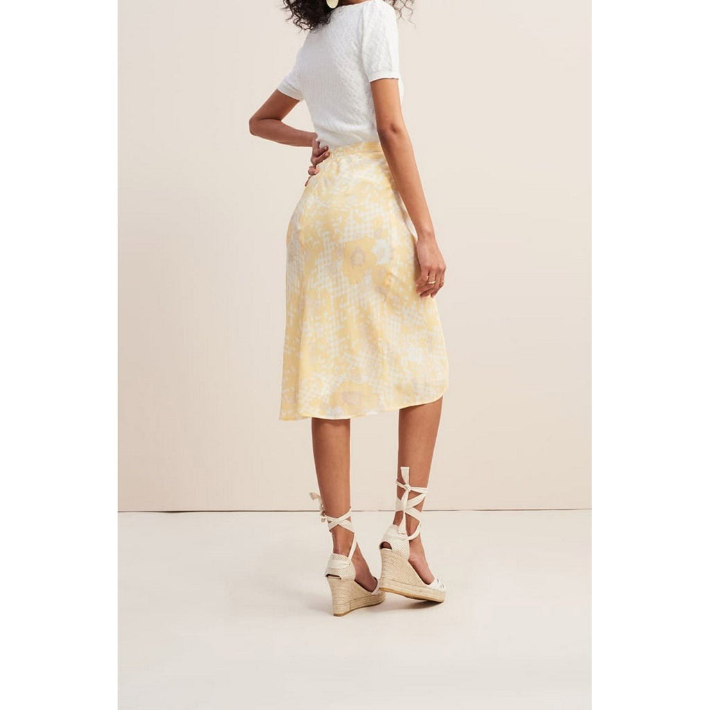 Jupe Carrie - Vichy Fleuri Paille - Rouje - The Bradery