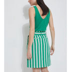 Jupe Courte Rayée - Rayé Écru, Vert - Femme JUPES Cyrillus