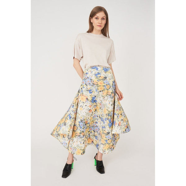 Jupe Longue Motif Floral All Over - Fleurs Ikat