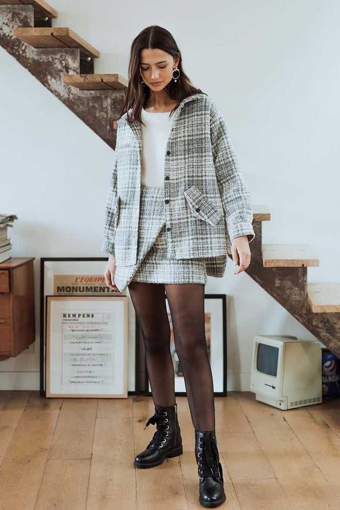 Jupe Vicka Cendré - Saaj Paris - The Bradery