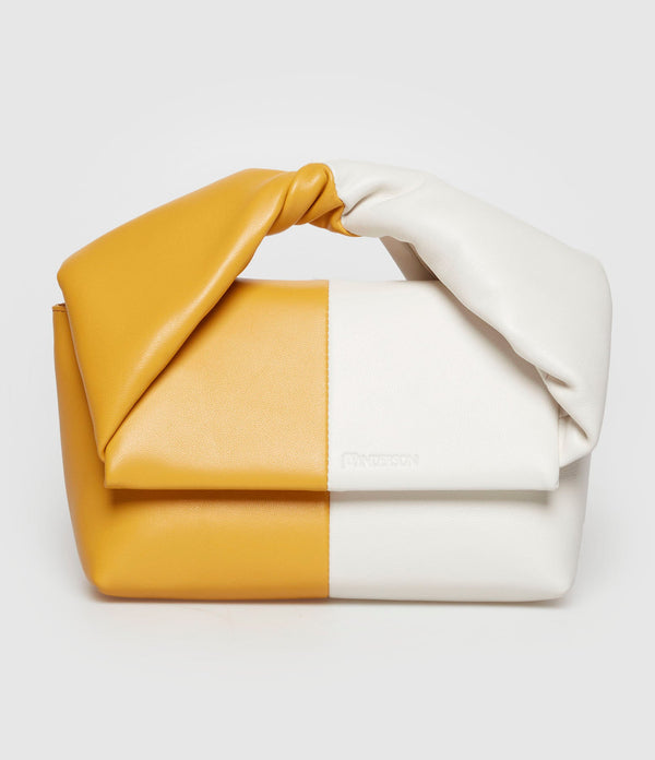 Jw Anderson - Sac Twister Midi Cuir Mustard Cream - Femme