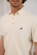 ecru lightweight waffle texture polo