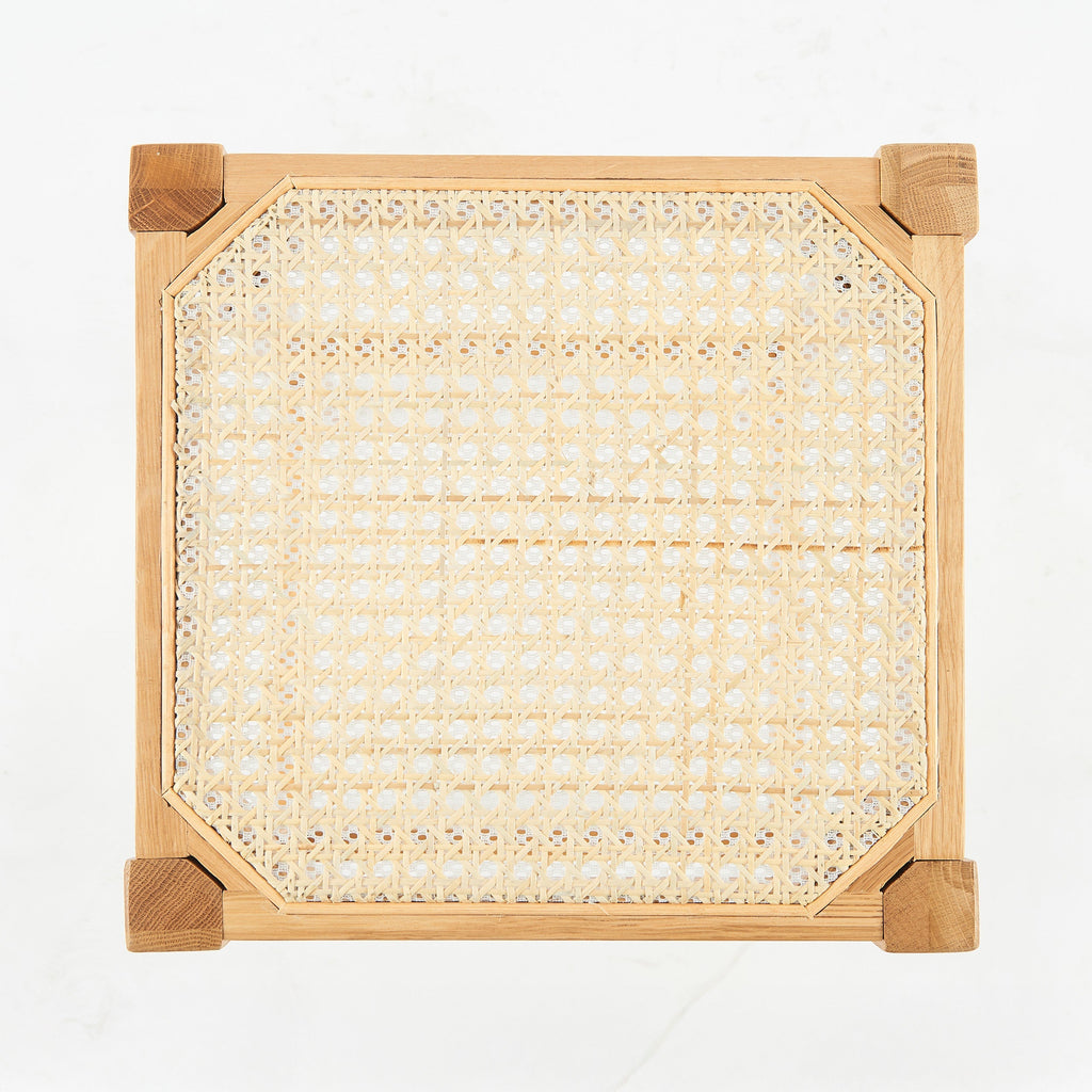 kappa tabouret de bar en bois et cannage 65 cm