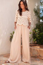 KAREN Beige - Pantalon Fluide