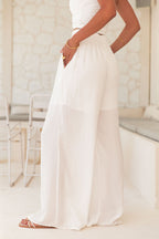 KAREN Blanc - Pantalon Fluide