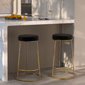 kendal tabouret de bar noir pieds dores lot de 2