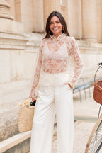 KIANA Écrue - Blouse Dentelle