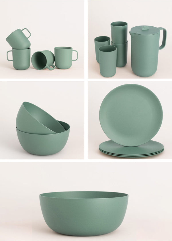 Kitchenware Outdoor Eco Collection - Pack Vaisselle D'Extérieur - Vert Sauge