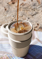 Kitchenware Outdoor Eco - Pack 2 Verres À Café Avec Couvercle Matériau Recyclé - Sable