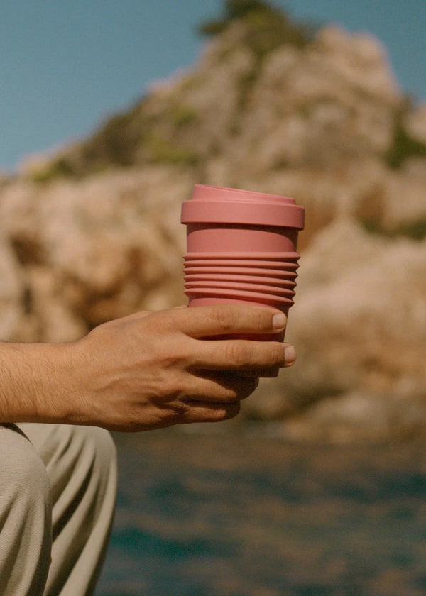 Kitchenware Outdoor Eco - Pack 2 Verres À Café Avec Couvercle Matériau Recyclé - Terracotta