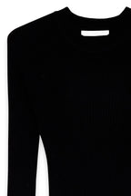 Robe Longue En Maille Côtelée Noir
