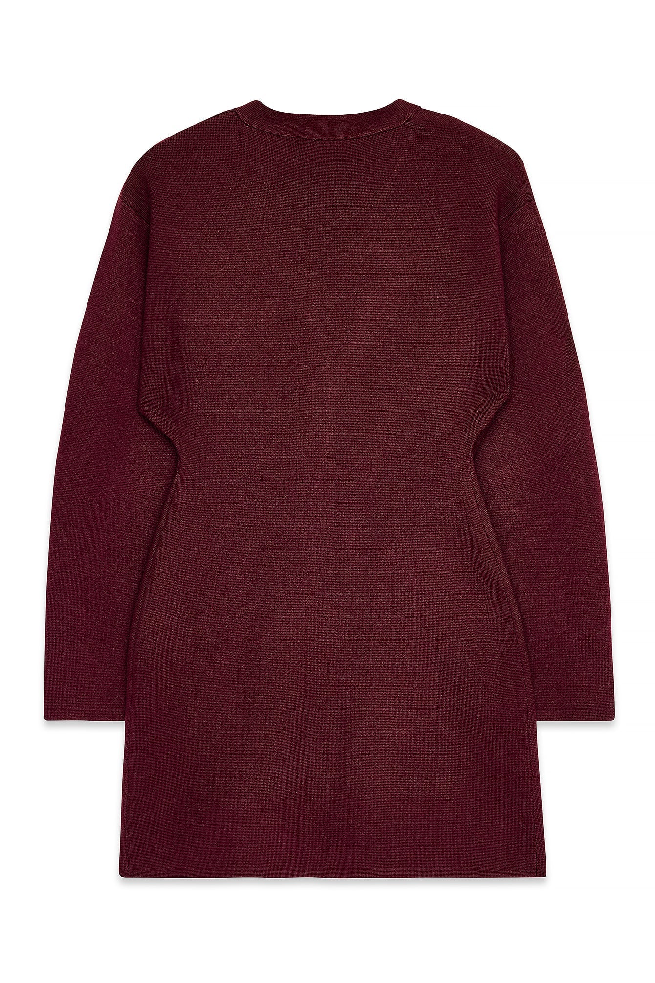 Robe Courte En Maille À Coupe Structurée Bordeaux