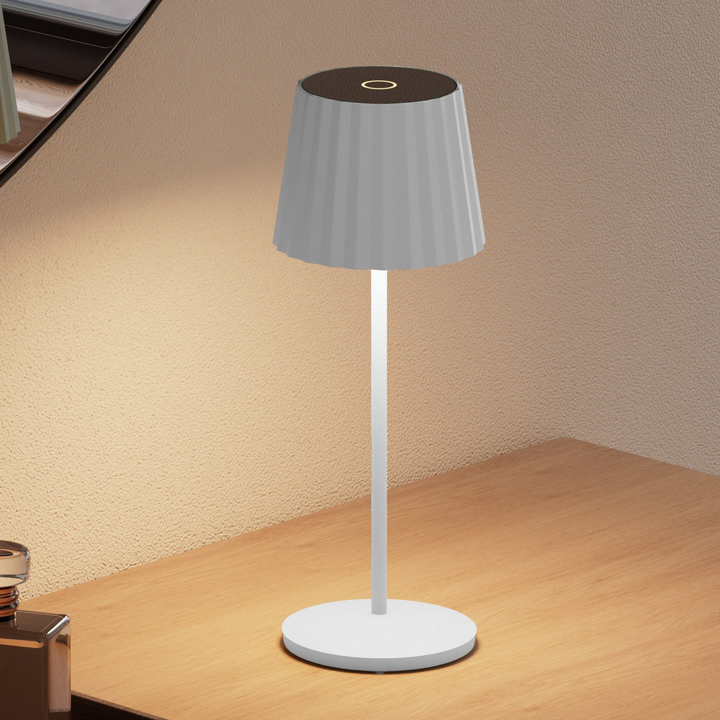 Abby - Lampe De Table Sans Fil - Acier - Blanc