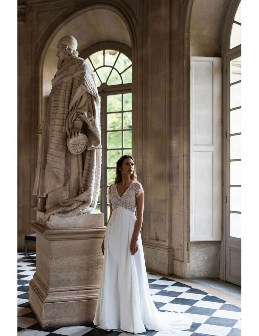 Robe De Mariée Opéra Sans Mousseline - Blanc Soie