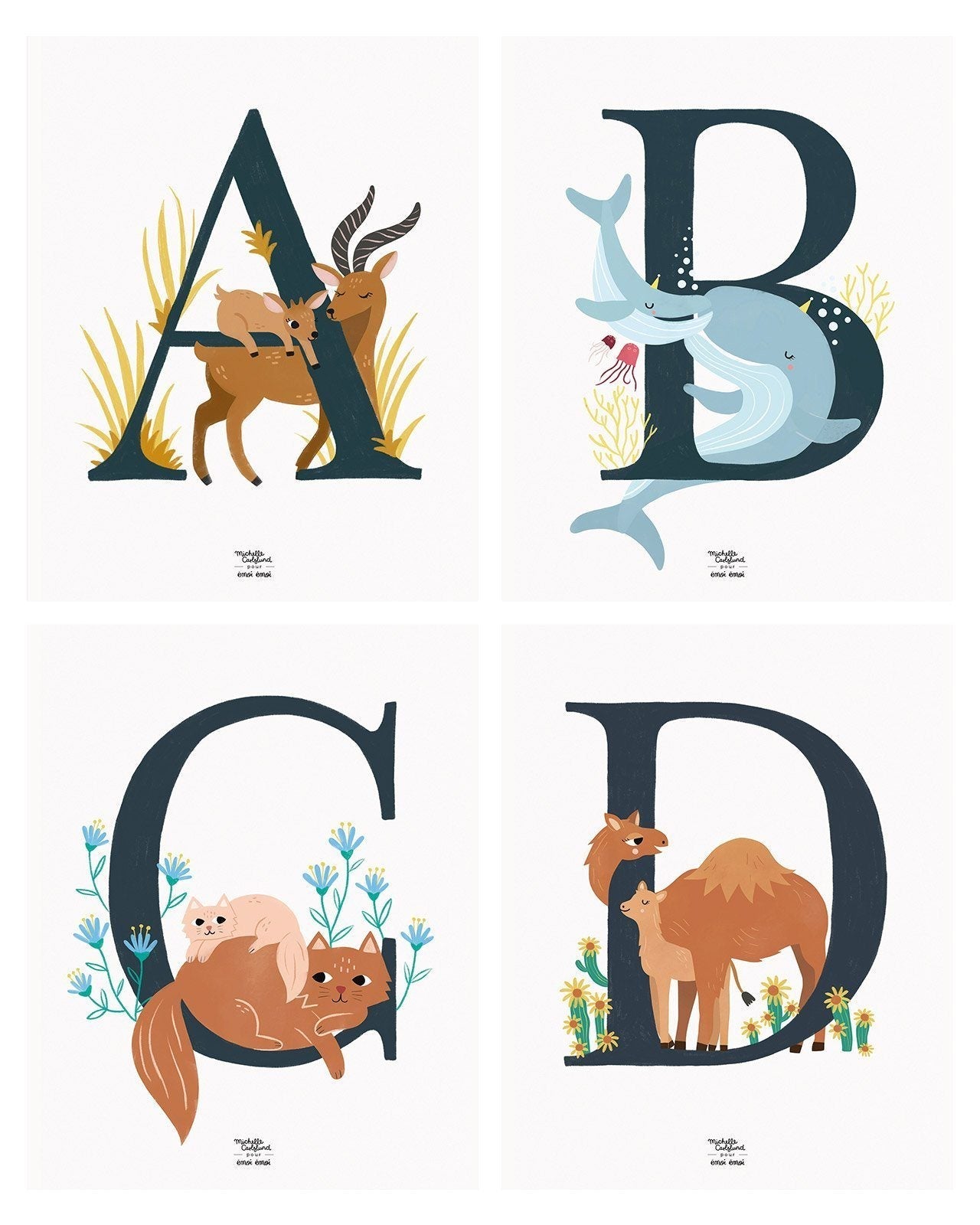 L'affiche Initiale 30 x 40 cm - Michelle Carlslund x émoi émoi - édition limitée Affiches Michelle Carlslund