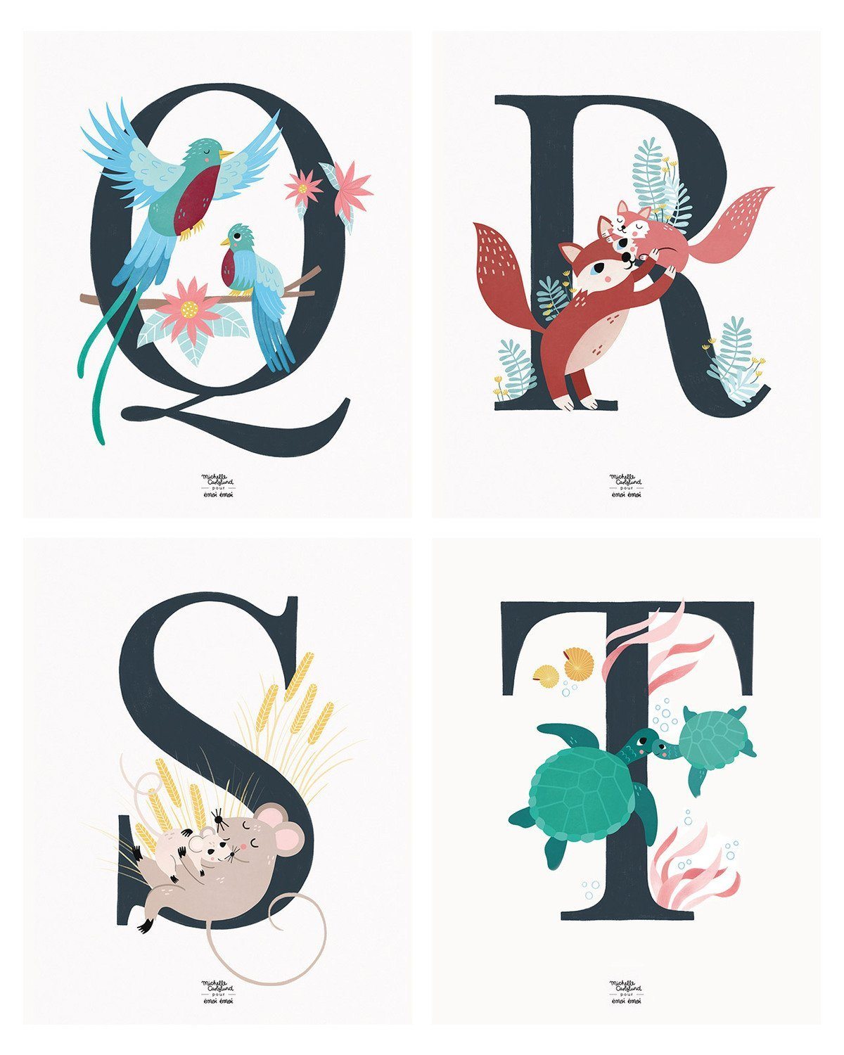 L'affiche Initiale 30 x 40 cm - Michelle Carlslund x émoi émoi - édition limitée Affiches Michelle Carlslund