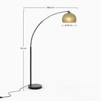 lampadaire arc dinard dore et noir