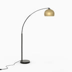 lampadaire dinard dore et noir arc