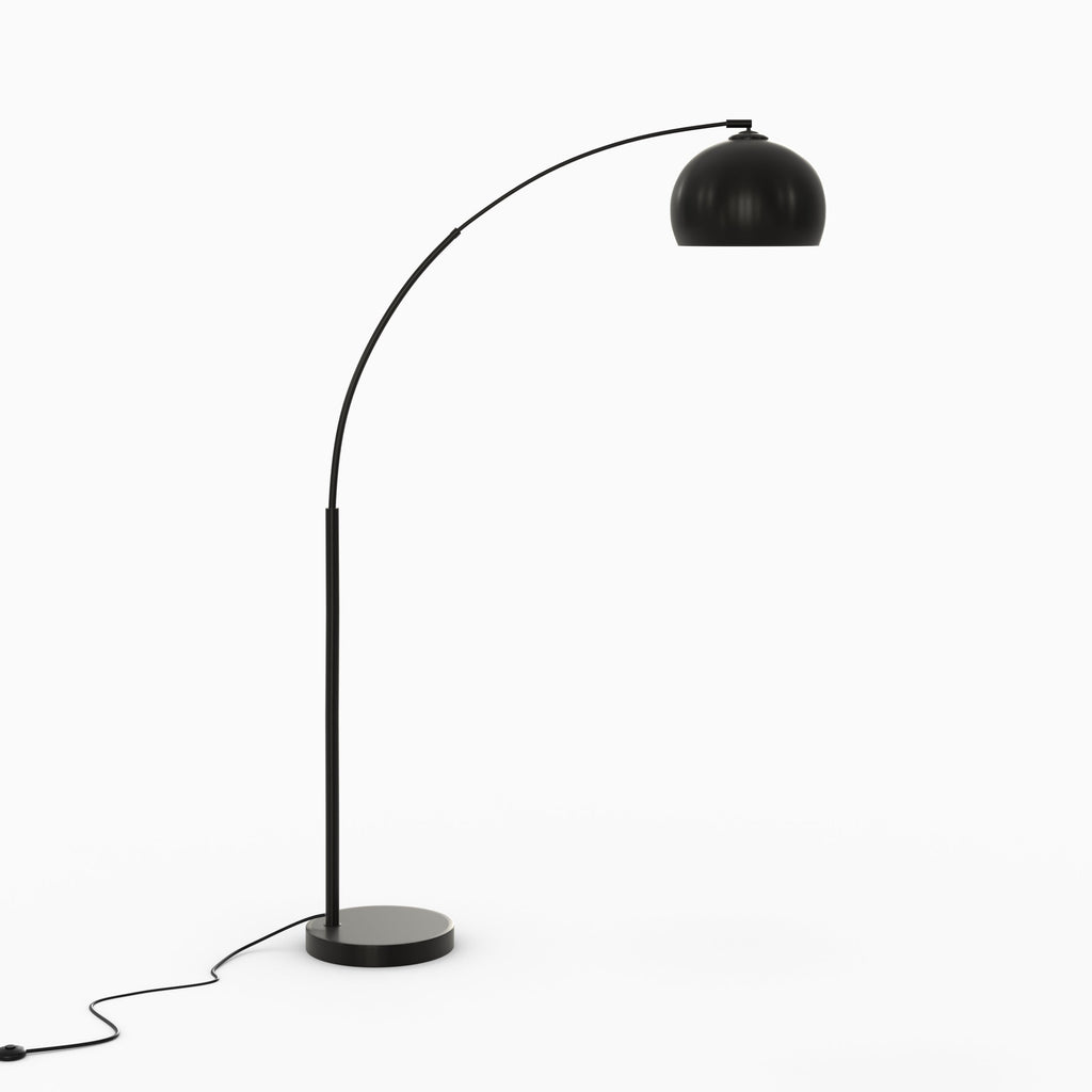 lampadaire dinard en metal noir arrondi