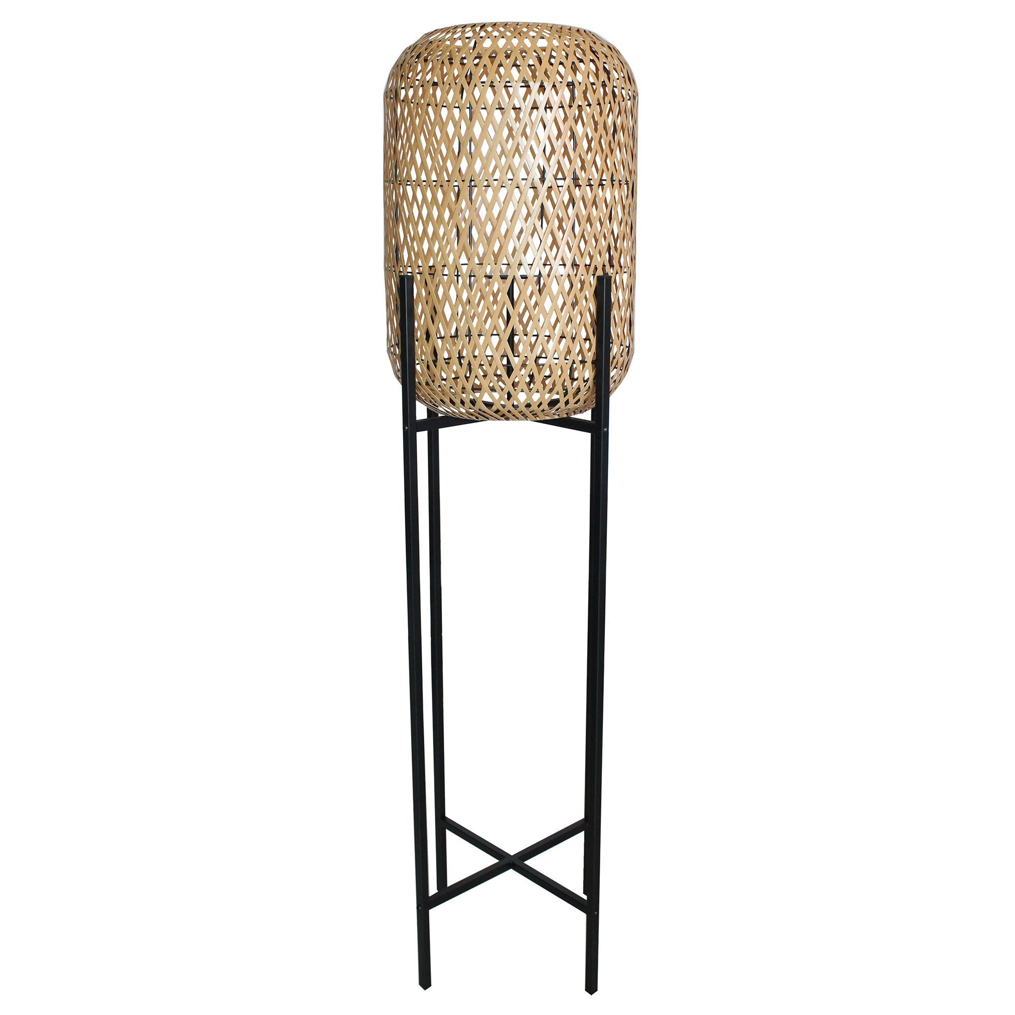 Stanley - Lampadaire Sans Fil - Polyrotin - Gris