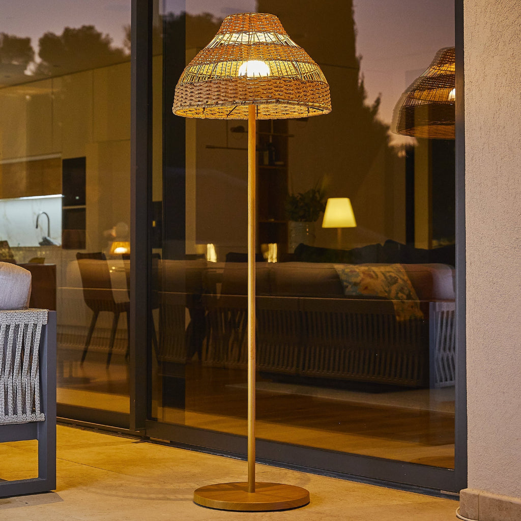 Elion - Lampadaire Sans Fil - Polyrotin - Beige