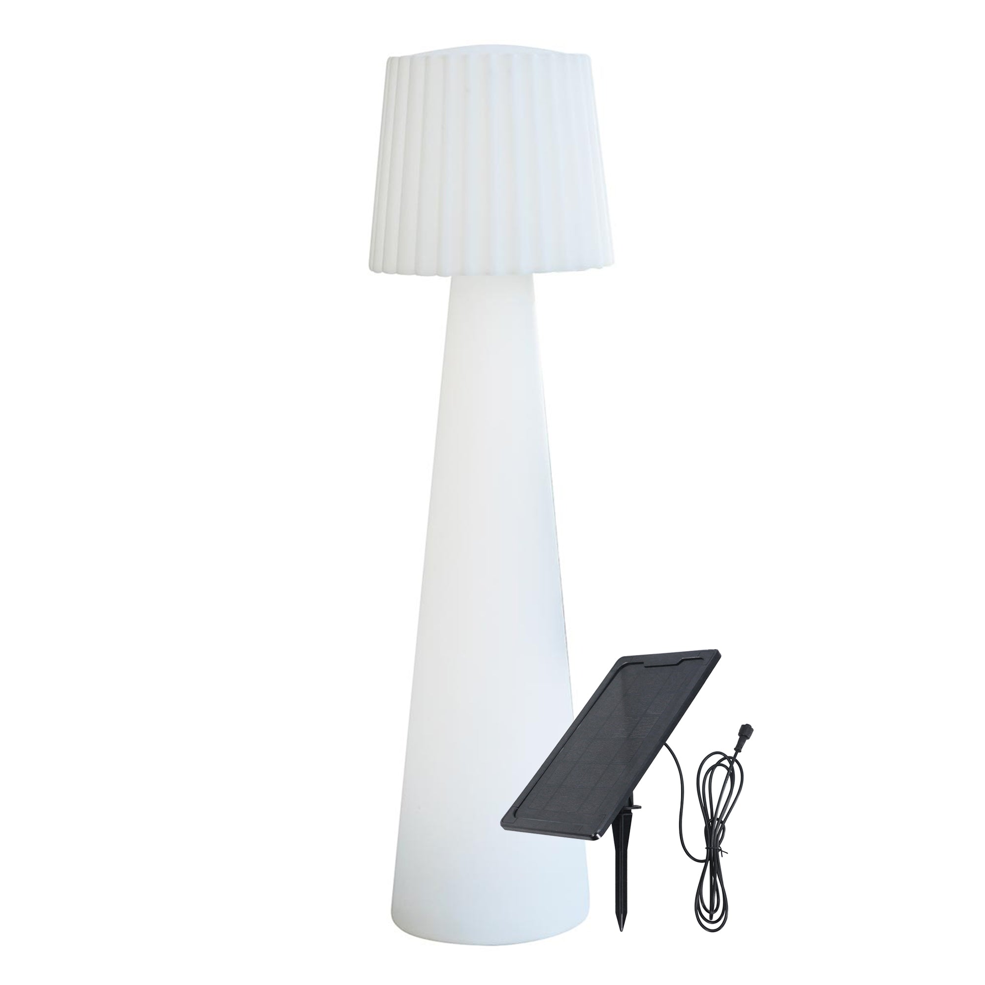 Lady - Lampadaire Solaire - Polyéthylène - Blanc