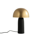 lampe champignon en metal noir dore fond blanc joy