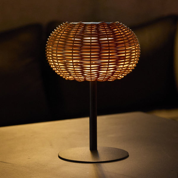 Samira - Lampe De Table Solaire - Polyrotin - Beige