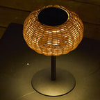 Samira - Lampe De Table Solaire - Polyrotin - Beige