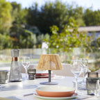 Raffy - Lampe De Table Sans Fil - Rotin - Beige