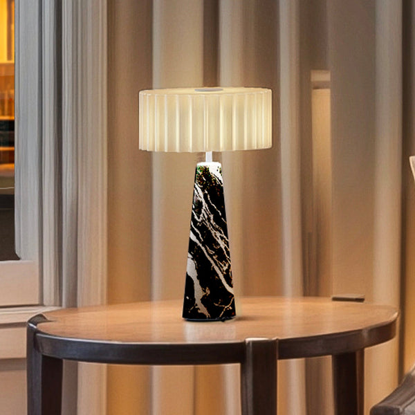 Blok - Lampe De Table Sans Fil - Marbre - Noir