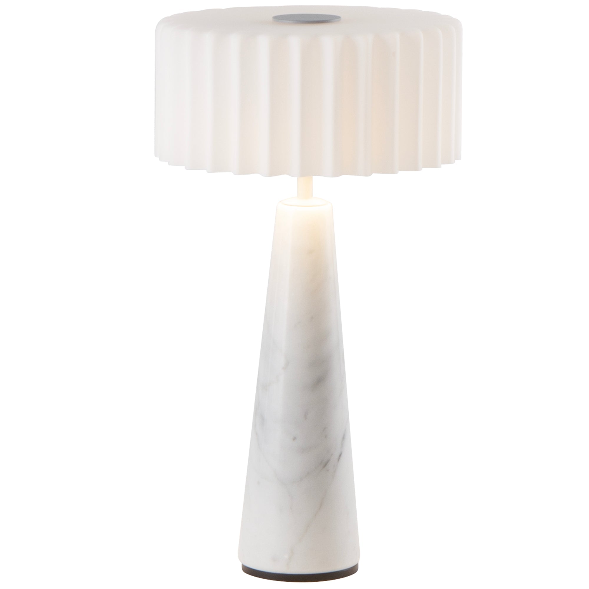 Blok - Lampe De Table Sans Fil - Marbre - Blanc