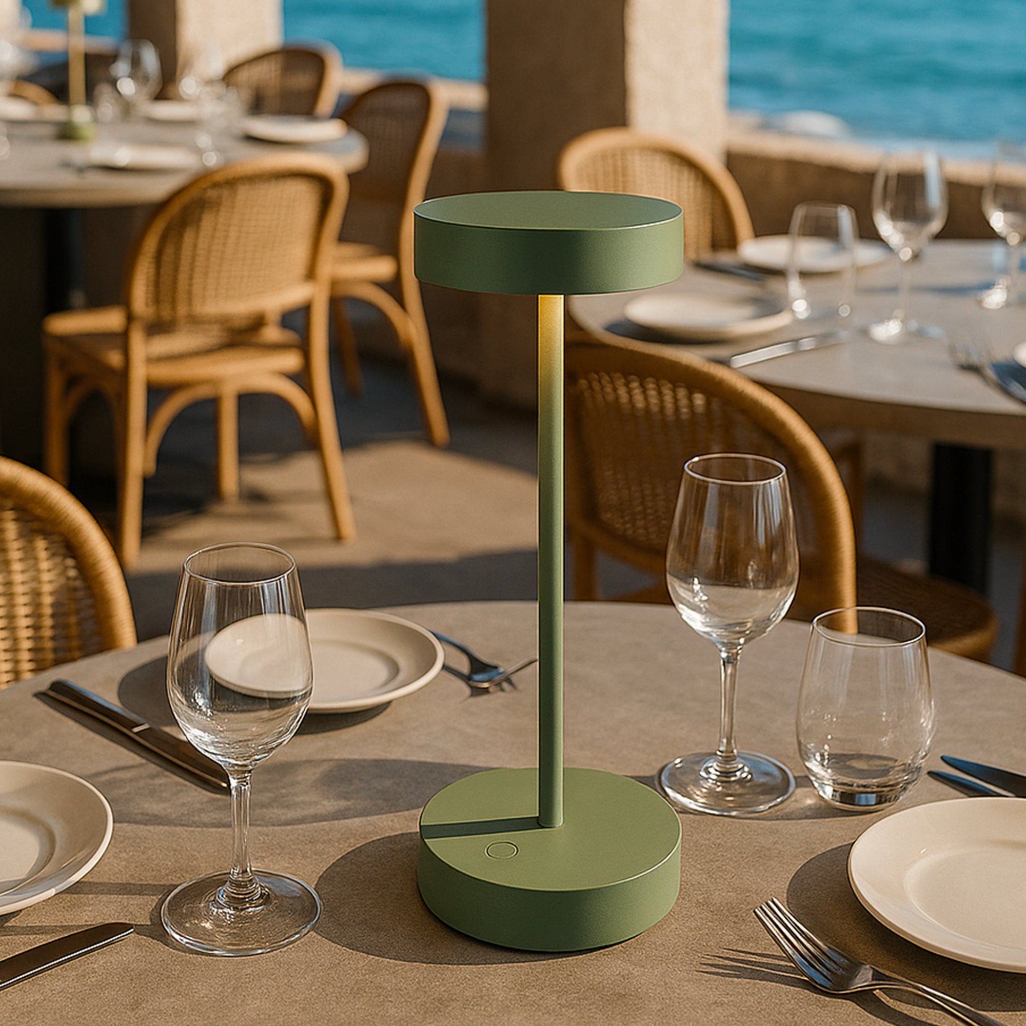 Sandy - Lampe De Table Sans Fil - Aluminium - Vert