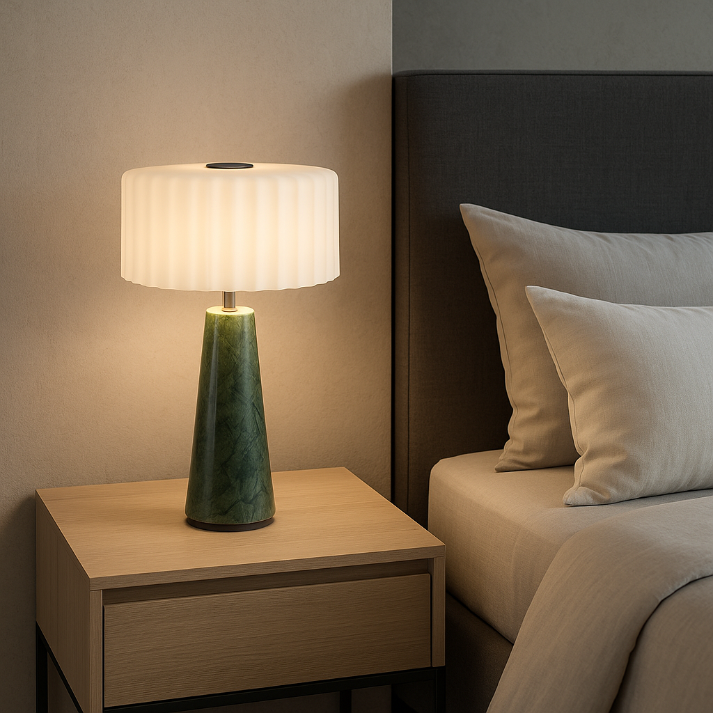 Blok - Lampe De Table Sans Fil - Marbre - Vert