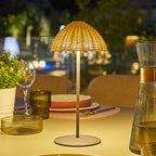 Faroe - Lampe De Table Sans Fil - Polyrotin - Marron