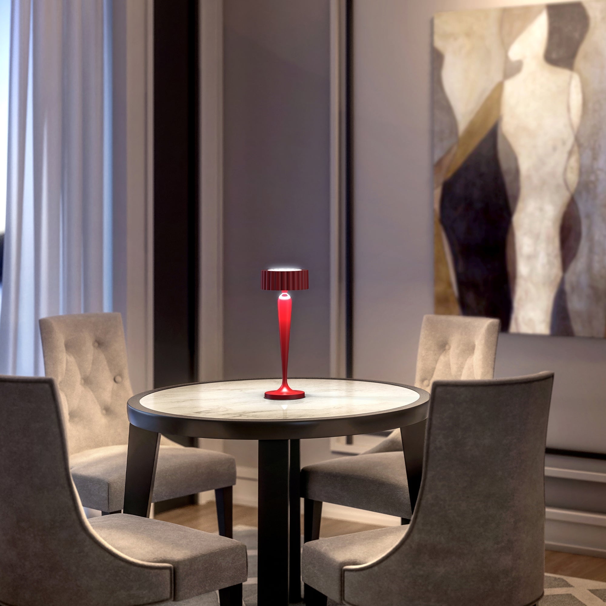 Twiggy - Lampe De Table Sans Fil - Aluminium - Rouge