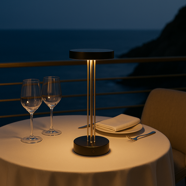 Trizio - Lampe De Table Sans Fil - Aluminium - Noir