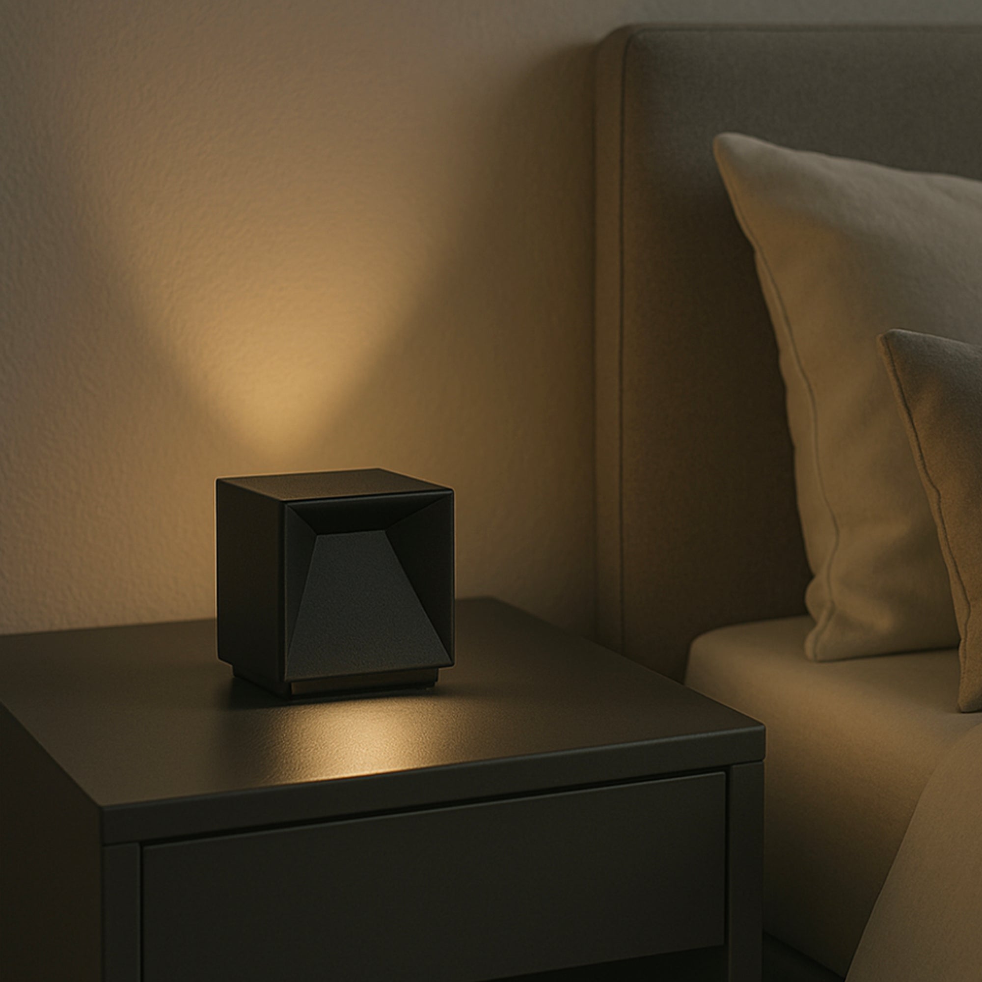 Cubox - Lampe De Chevet Sans Fil - Aluminium - Noir