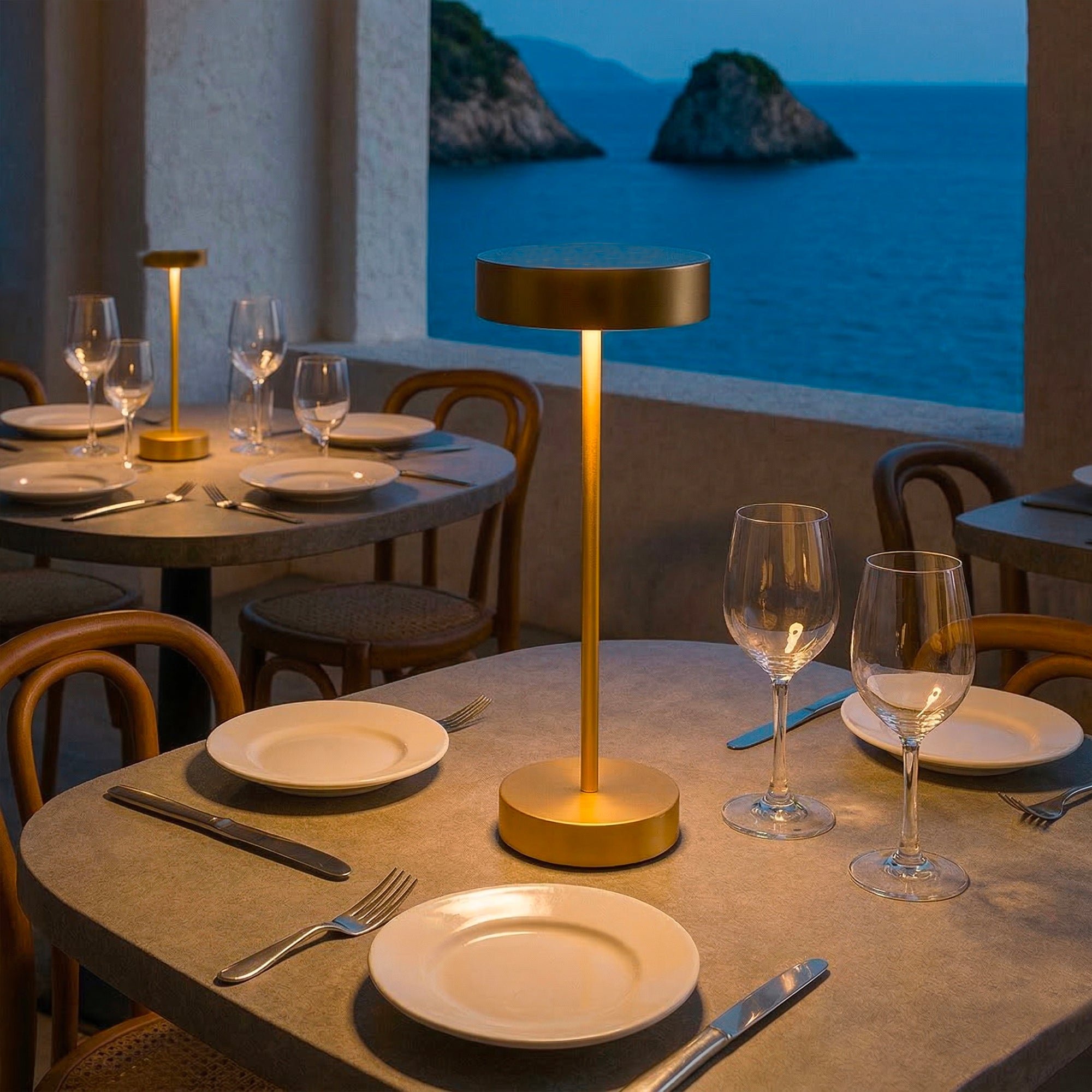 Sandy - Lampe De Table Sans Fil - Aluminium - Doré