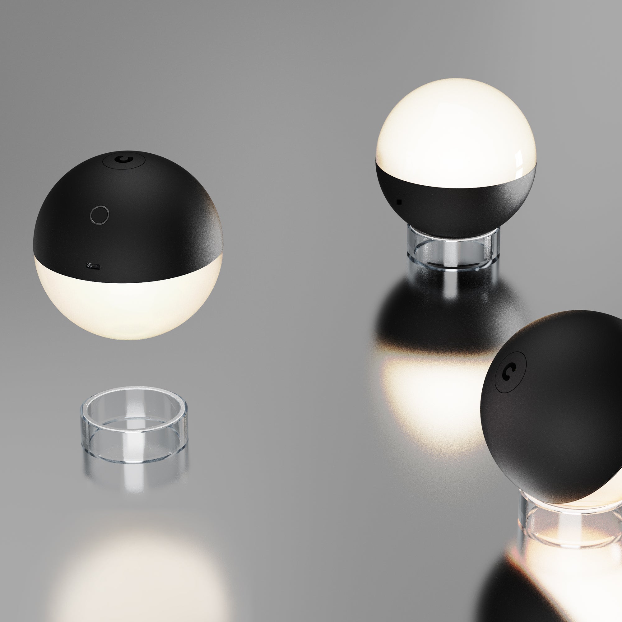 Albedo - Lampe De Chevet Sans Fil - Aluminium - Noir