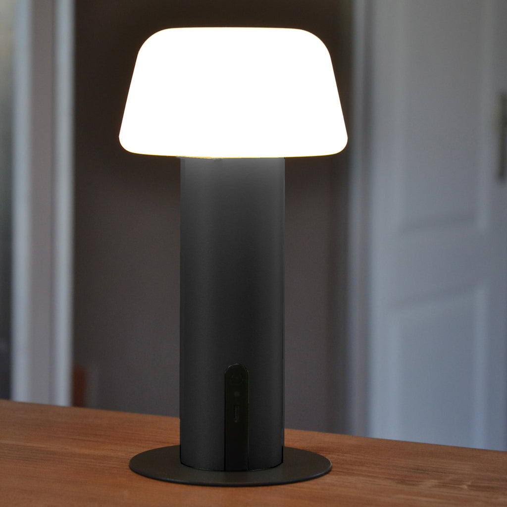 Malo - Lampe De Table Sans Fil - Acier - Noir