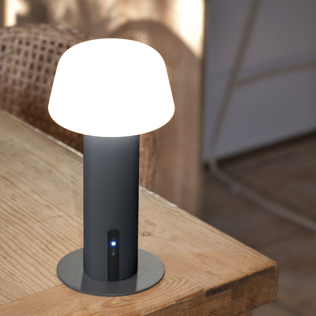 Malo - Lampe De Table Sans Fil - Acier - Noir