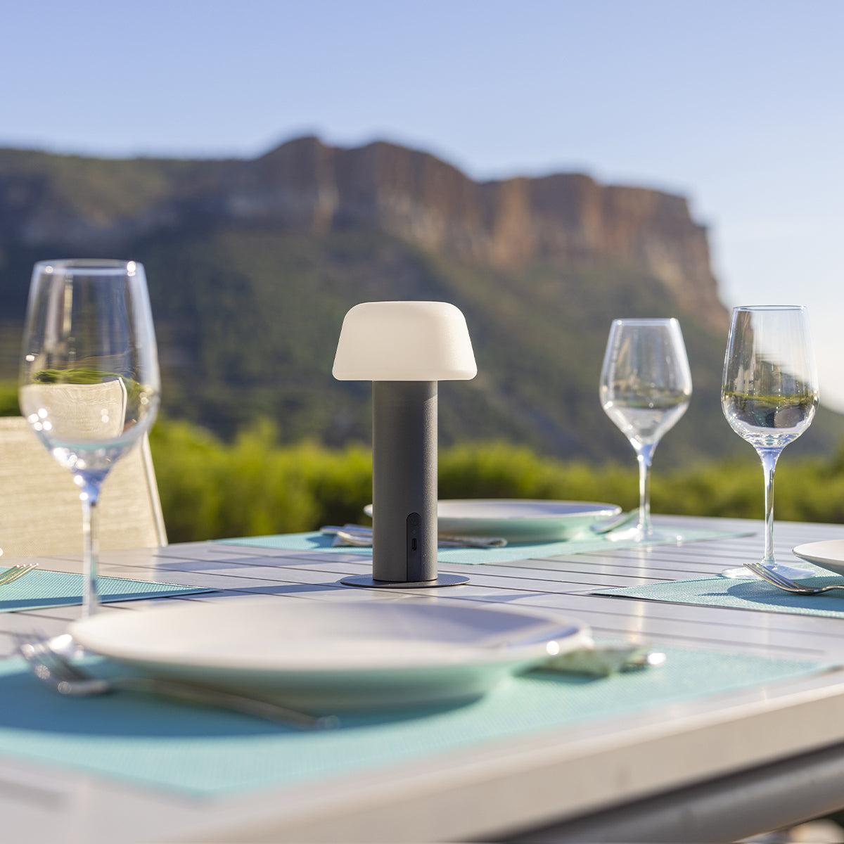 Malo - Lampe De Table Sans Fil - Acier - Noir